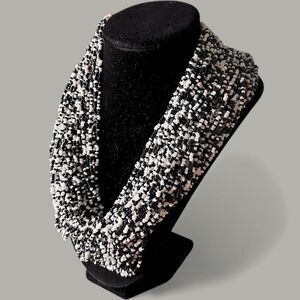 Vintage Multi Strand Bead Necklace Crochet Handmade Button Boho African Glass